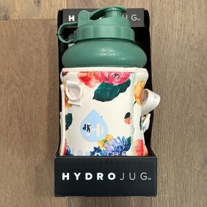 HydroJug 73oz Water Bottle Jug Straw Sleeve Combo BPA Free Shatterproof Floral